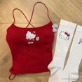 thumbnail image 4 of RWJDXD WUJS Sanrio Hello Kitty Tank Top Women Slings Fashion Red Bralette Crop Tops Open Back Design Y2k Cartoon Clothes Cute Sexy Suspender, 4 of 6