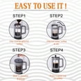 thumbnail image 5 of French Press Coffee Maker 34 oz/ 4 Cup Coffee Tea Press with Heat-resistant Borosilicate Glass 4-Level Filtration Systems Cold Brew Coffee Maker for Camping Travel Gifts Grey and Black, 5 of 6
