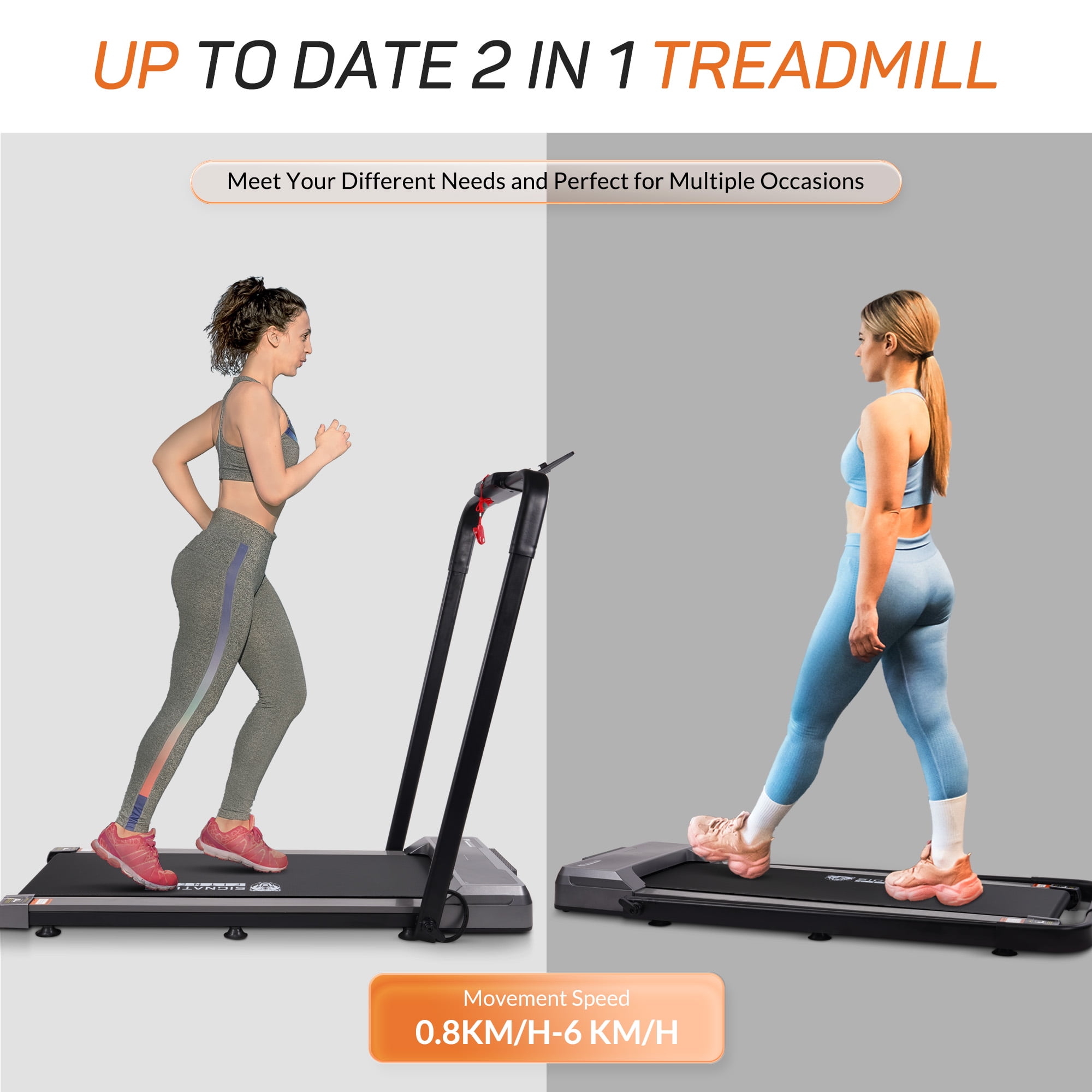 BalanceFrom SlimFold Dual-Mode Walking Pad, Compact Under-Desk Electric Treadmill with Remote Control & Transport Wheels, Quiet Space-Saving Walker for Home Office Walking or Light Jogging
