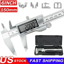 SJPACK 6" 150mm Stainless steel Digital Caliper Micrometer LCD Gauge Vernier Electronic Measuring Tool Silver with Case