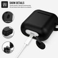 thumbnail image 3 of Coffea Protective Silicone Case with Keychain for AirPods 1 & 2 (Front LED Not Visible) (Black), 3 of 7