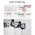 thumbnail image 5 of No Hook Shower Curtain with Snap in Liner, White Floral Plants Black Background Hotel Shower Curtains for Bathroom, Washable Shower Curtain Liner Set with Mesh Top Window, 66"x72", 5 of 6
