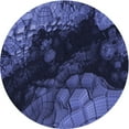 thumbnail image 1 of Ahgly Company Machine Washable Indoor Round Transitional Midnight Blue Area Rugs, 3' Round, 1 of 7