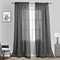 thumbnail image 3 of Koufall Dark Grey Curtains For Bedroom Living Room Sheer Linen Look Gray Charcoal Curtains 96 Inches Long 2 Panel Set, 3 of 4