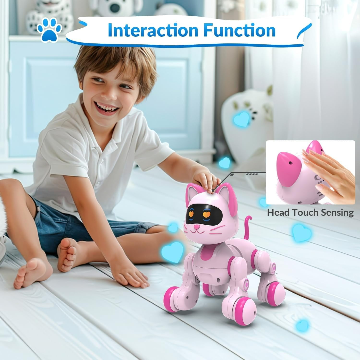 Gmdisc RC Robot Toys for Kids, Programmable Robot with Head Touch Sensing & Music Function, Toys Gift for 3-8