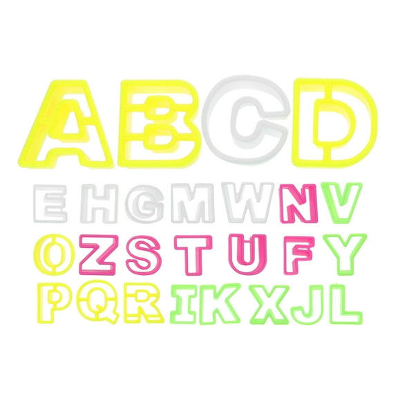 Worgeous Alphabet Letter Biscuit Cookie Cutter Made of Plastic for Kitchen Use Assorted Color 26 Pieces