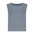 thumbnail image 5 of CHGBMOK Womens Tank Tops Solid and Linen Round Neck Tank Top S-2XL, 5 of 6