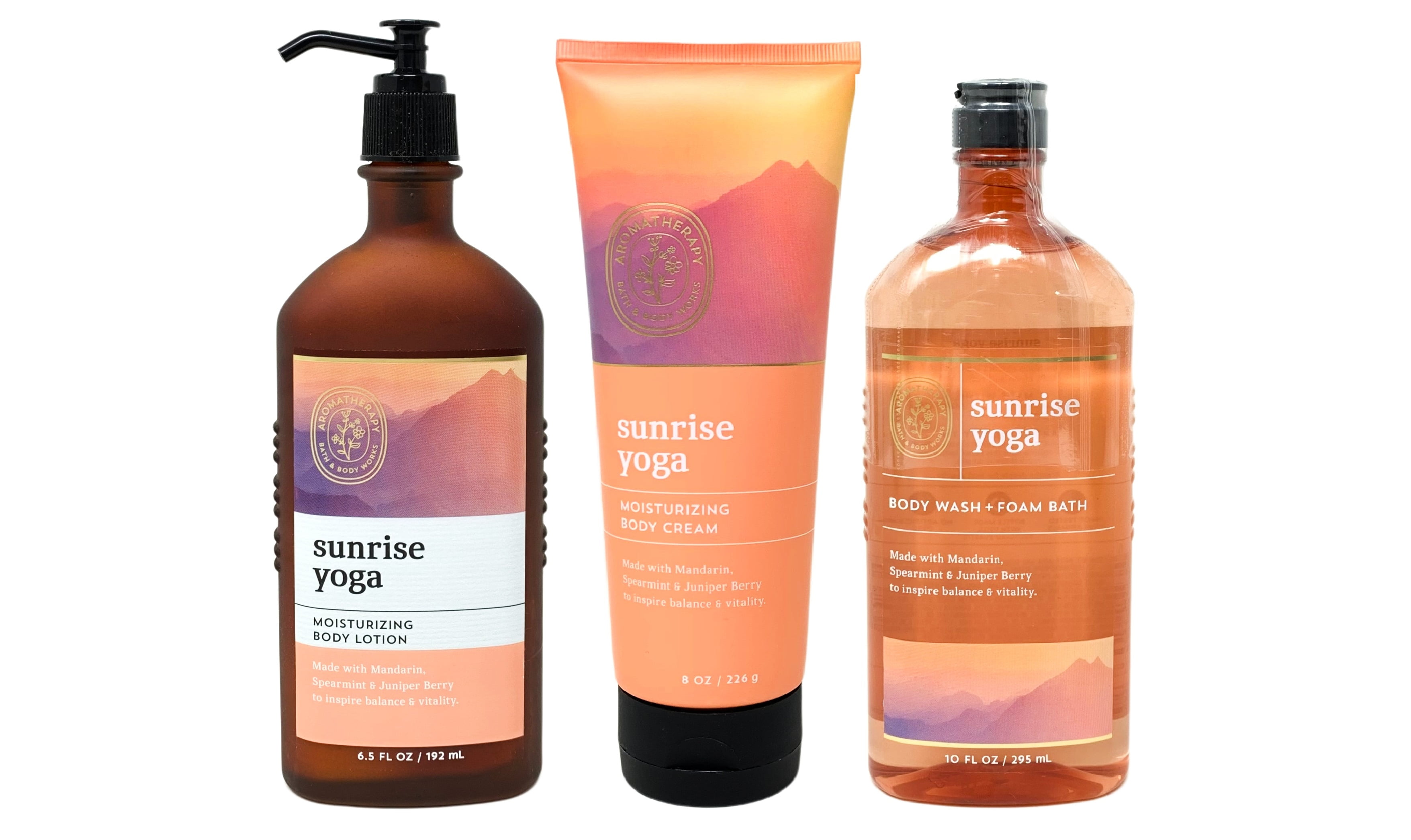 Bath and Body Works Aromatherapy Sunrise Yoga Trio Gift Set Includes