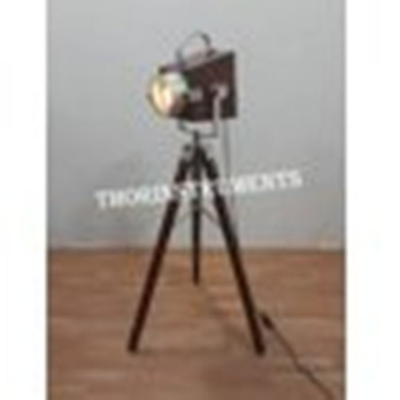 Thor Instruments Vintage Designer Wood Spot Light Low Floor Tripod Stand Home Decor Rustic Vintage Home Decor Gifts
