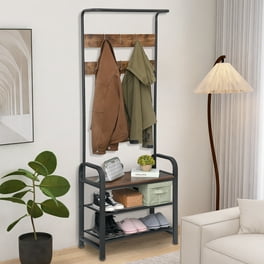Somerset Home Entryway Bench with Coat Rack Metal Hall Tree with Seat Hooks and Shoe Storage Walmart