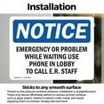 thumbnail image 3 of (2 Pack) Emergency Or Problem While Waiting Use Phone OSHA Notice Sign, 3 of 7