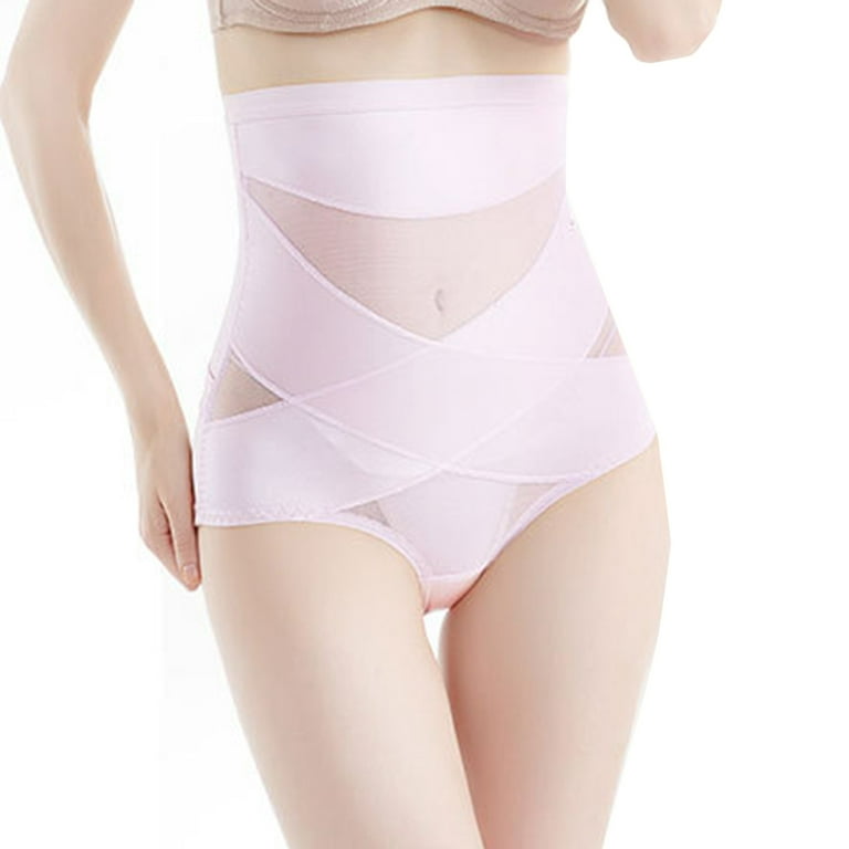 HUPOM Seamless Tummy Control Underwear For Women Girls Underwear High Waist  Leisure Hook & Loop Elastic Waist Purple 3XL