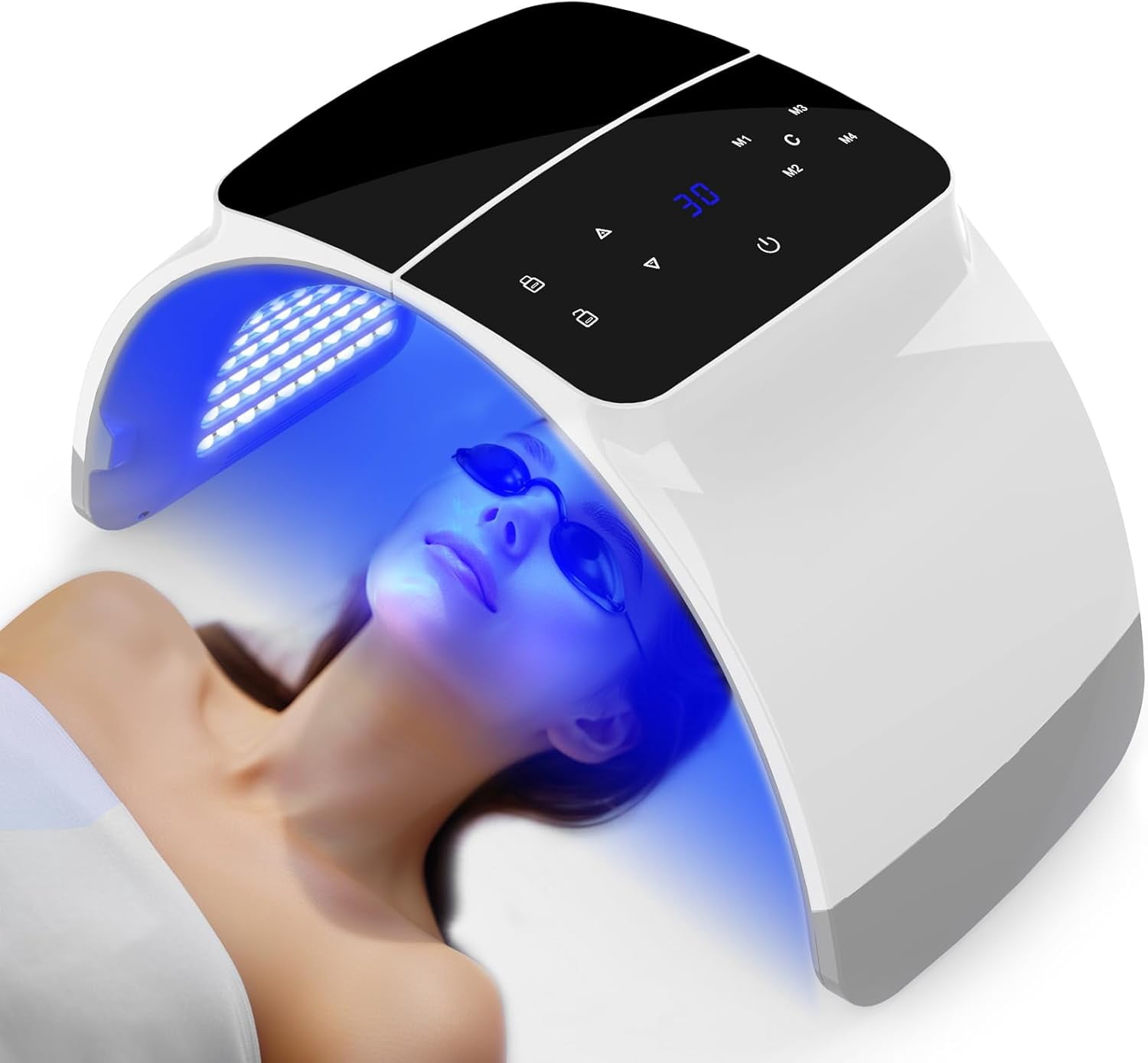 LED Face Mask Light Therapy Machine Red Infrared Blue Photon Device for Skin Care Acne Wrinkle Reduction New Version