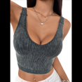 thumbnail image 3 of Camisola de Punto con Tirantes Finos para Mujer, Top Sin Mangas A Rayas Negro S, 3 of 10