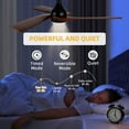 thumbnail image 3 of DWVO 52in Ceiling Fan with lights Remote Control, Modern Ceiling Fan with 6-Speed, 3 Solid Wood Blades - Walnut & Black, 3 of 11