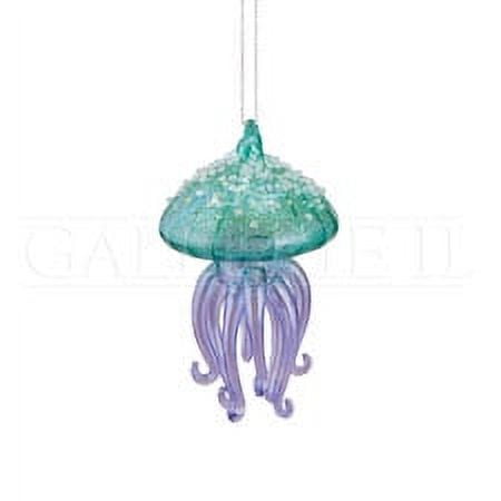 Glass Glitter Jellyfish Ornament, 5-in.