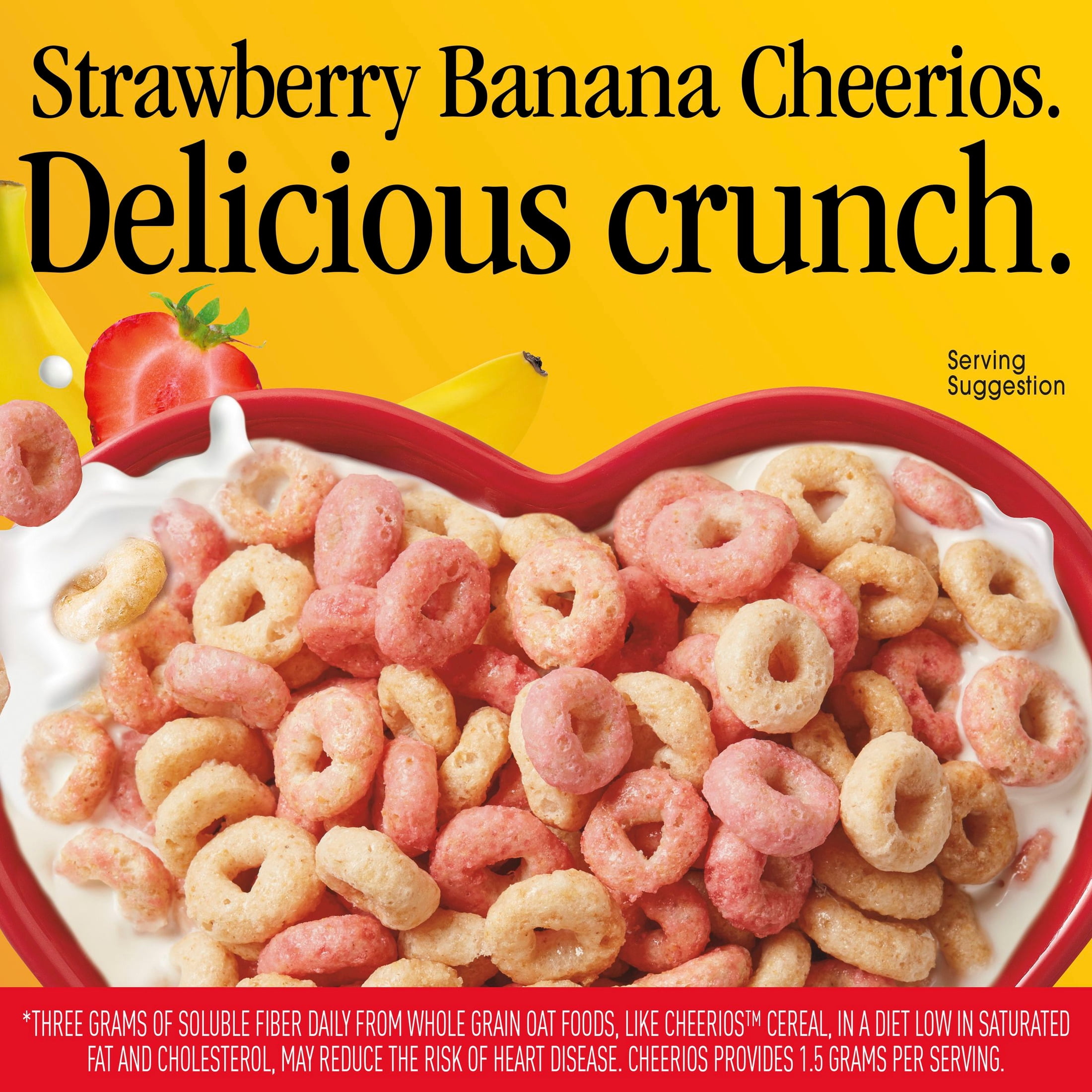 (12 pack) Strawberry Banana Cheerios, Heart Healthy Gluten Free Breakfast Cereal, Made with Whole Grain Oats, 11.2 oz