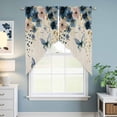 thumbnail image 6 of Swag Valance Curtains for Windows, Weeping Blue Floral Light Filtering Kitchen Curtains with Rod Pocket, Spring Butterflies Flowers Linen Window Treatment Valances for Living Room, 36x36 - 2 PCS, 6 of 9