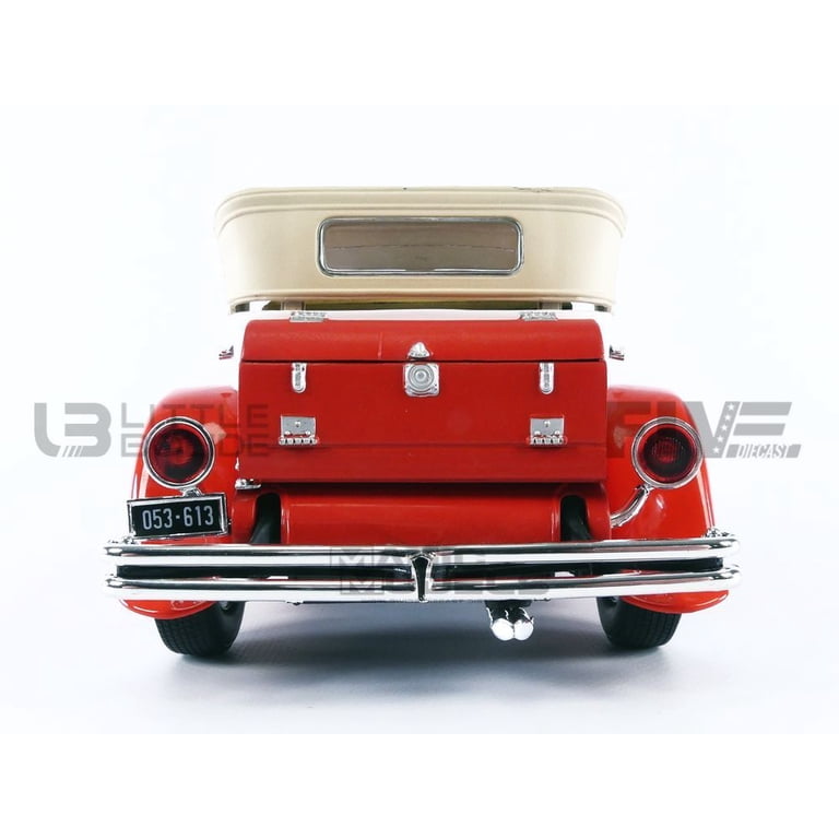 Duesenberg II SJ Red and White with Tan Top 1/18 Diecast Model Car