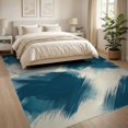 thumbnail image 3 of ODIKA 8'x10' Washable Area Rug Non-Shedding, Easy Care, Hallway Vintage Long Faded Abstract Asymmetrical Teal Motifs for King Size Bedroom Under Bed, Master Suite, 3 of 7
