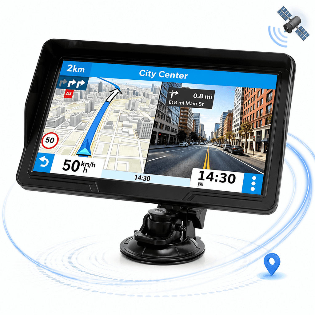 9" GPS Navigator for Car Truck RV, GPS Navigation System with 2026 Maps Free Lifetime Updates, Custom Truck Routing, Speed Camera Alerts, Day/Night Mode