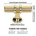 thumbnail image 2 of Goldenwarm 15Pack Brushed Brass Cabinet Knobs Golden Drawer Knobs Kitchen Cabinet Hardware, 2 of 5