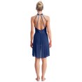 thumbnail image 2 of iefiel Robe de Danse Lyrique pour Femmes avec Strass Robe Asymétrique Jupe en Tulle Fluide Bleu Marine TG, 2 of 7