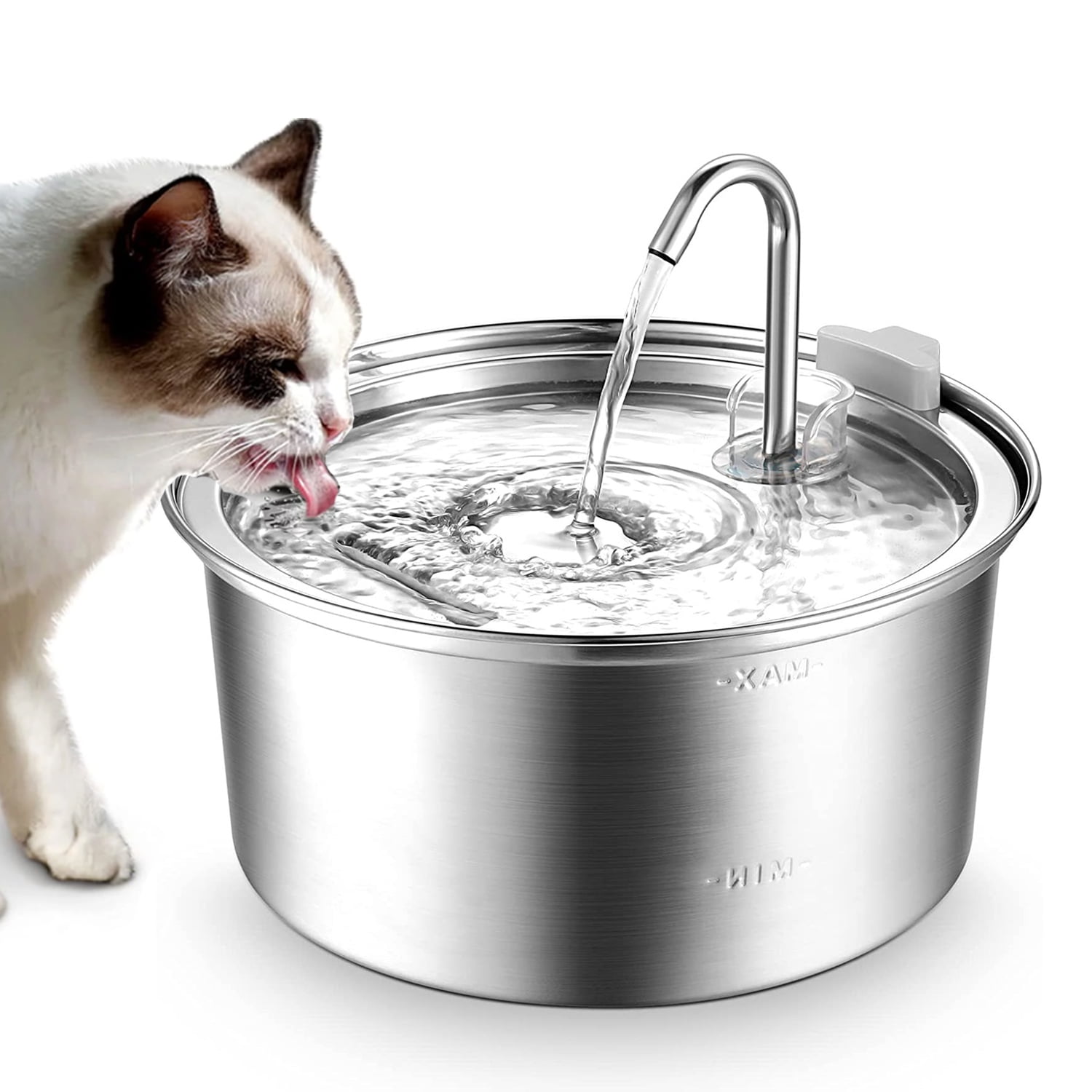 Prociv Cat Water Fountain Stainless Steel, 108oz/3.2L Automatic Cat