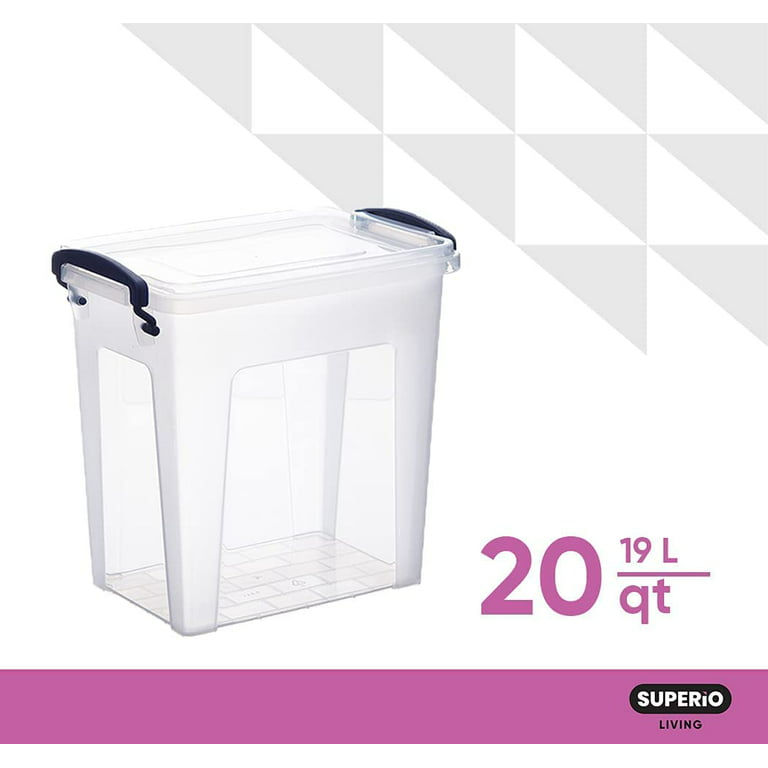 Superio Clear Storage Bins with Lids, Stackable Storage Box  with Latches and Handles, Extra Small, 12 Pack 3 Quart : Office Products