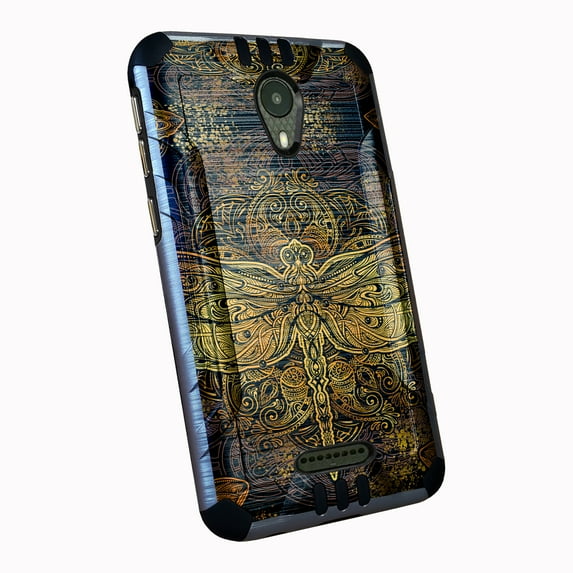 DALUX Combat Phone Case Compatible with RADIANT Core / Cricket Icon / Wiko Ride - Brown Dragonfly