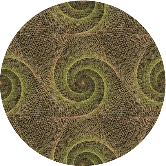 Ahgly Company Indoor Round Patterned Milk Chocolate Brown Area Rugs, 6' Round