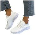 thumbnail image 3 of Siilsaa Women's Walking Shoes Slip On Non Slip Running Tennis Breathable Lightweight Comfortable Athletic Gym Workout Sneakers White,6, 3 of 5