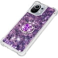 thumbnail image 6 of for Xiaomi Mi 11 5G Case, Creativity Clear Quicksand Glitter Flowing Liquid Floating Soft TPU Case w/Stand Bling Diamond Sparkle Phone Cover for Xiaomi Mi 11 5G  Purple, 6 of 14