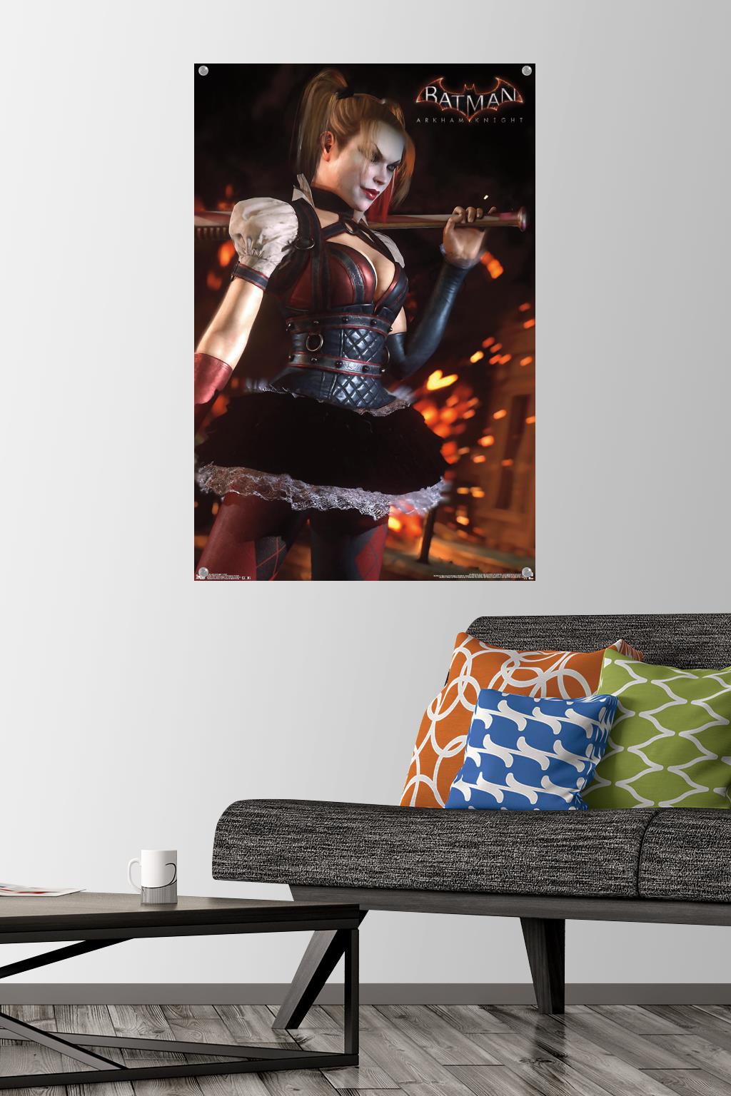 DC Comics Video Game - Arkham Knight - Harley Quinn Wall Poster with Push Pins, 22.375" x 34"