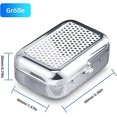 thumbnail image 1 of Cenicero portátil, cenicero de viaje de 1 pieza con tapa, cenicero de bolsillo a prueba de olores, con soporte para cigarrillos, caja rectangular, plateado, 1 of 5