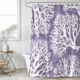 thumbnail image 2 of Small Stall Shower Curtain 48x72 Inch Narrow Half Size Purple Coastal Coral Bath Curtains Bathroom Decor, Summer Nautical Sea Beach Ocean Waterproof Fabric Shower Curtain Set with Hooks 48 Inch, 2 of 7