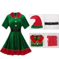 thumbnail image 2 of GERsome 5PCS Ugly Christmas Dress for Women Red Green Print Holiday Dresses for Xmas, 2 of 9