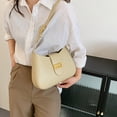 thumbnail image 3 of Bolso jiaozi de diseño de nicho nuevo de PU para otoño e invierno, bolso de hombro para uso diario, bolso debajo del brazo, color caqui, 3 of 5