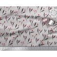 thumbnail image 2 of Soimoi Gray Cotton Duck Fabric Red Berries & Leaves Print Fabric by the Yard 56 Inch Wide, 2 of 3