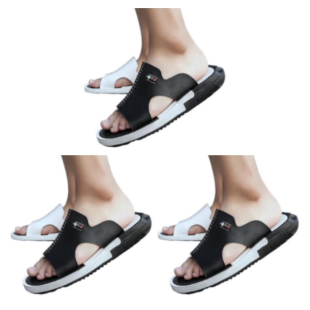 Sonducket 2 piezas estilo casual hombres playa caminar sandalia viajar senderismo verano cuero punta abierta zapatillas zapatos blanco tamaño Type1 NO1