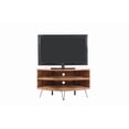 thumbnail image 2 of Fan Shape Reclaimed Wood Corner Media Table for Living Room Wise Use Your Space, 2 of 5