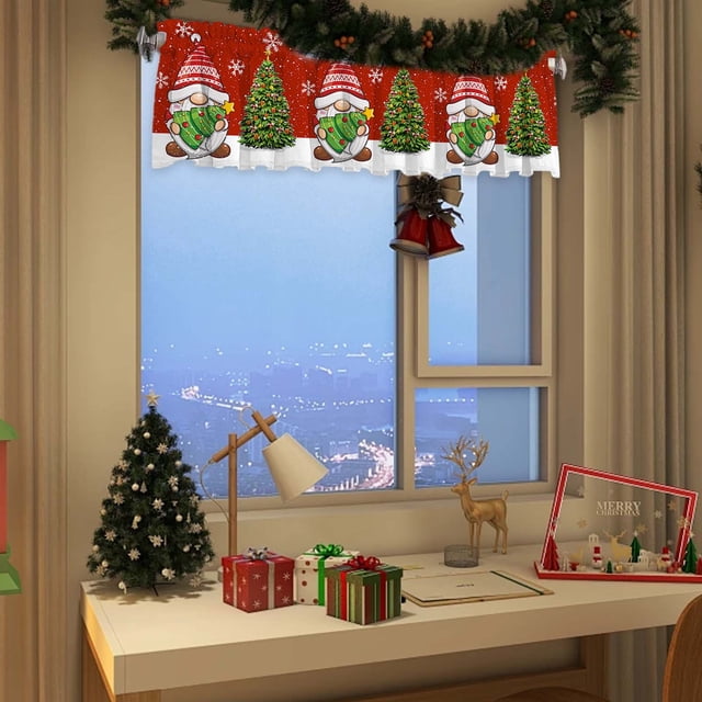 Christmas Window Decorations,Essential for Christmas 137X45Cm/53.9X17.7Inches the Exquisite Christmas Style Window Drapery Festive Decorations Making the Window Wear the Coat of Christmas