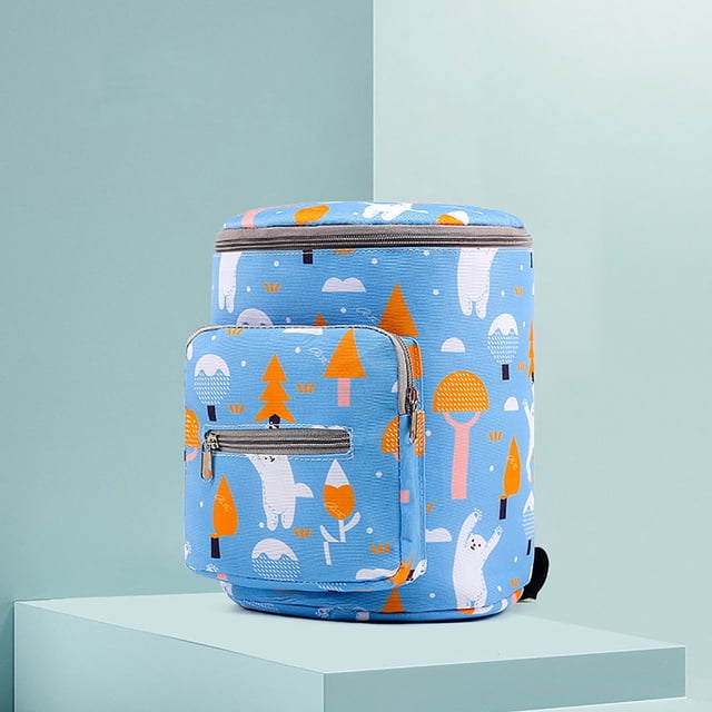 Fiudx Bolsa Cilíndrica para Cochecito, Gran Capacidad, Compartimentos Múltiples para Colgar, Ligera y Práctica, Fácil de Instalar, Accesorio de Viaje Práctico, Tamaño 19 X 19 X 23 Cm.