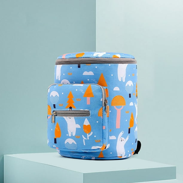 Xihbxyly Bolsa Cilíndrica para Cochecito, Gran Capacidad, Compartimentos Múltiples para Colgar, Ligera y Práctica, Fácil de Instalar, Accesorio de Viaje Práctico, Tamaño 19 X 19 X 23 Cm.