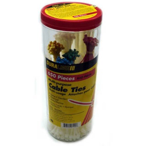 7100 - CABLE TIE ASSORTED COLOUR AND SIZE 650PC/CANISTER