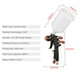 thumbnail image 3 of HVLP Air Spray Gun Kit 1.3mm Boquilla 600ml Taza de líquido Alimentación por gravedad Pulverizador Tomshoo  Pulverizador de pintura, 3 of 7