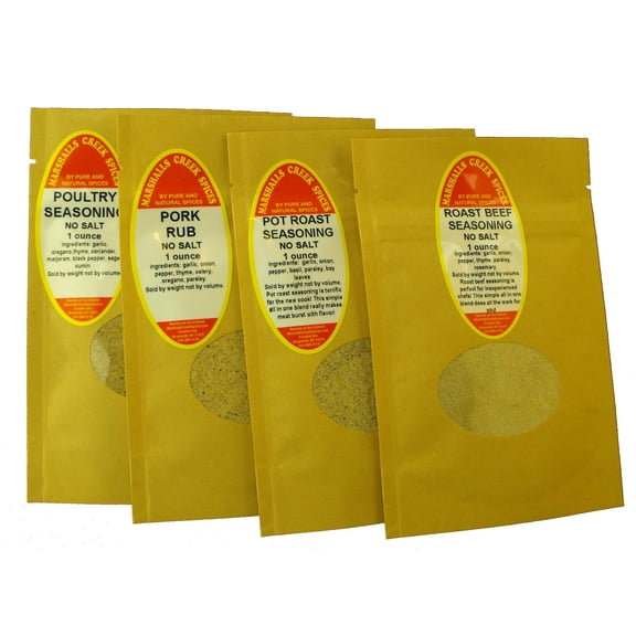 Marshalls Creek Spices Sample Pack - Roasting Blends Without Salt, No Salt