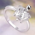 thumbnail image 4 of Geometric Copper Turtle Ring Gold Plated Zircon Gems Couple Ring Wedding Ring Electroplated Fashion Jewelry Up, 4 of 8