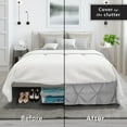 thumbnail image 4 of Nestl 14" Tailored Pinch Pleated Bed Skirt - Hotel Luxury Double Brushed Microfiber Pintuck Decorative Dust Ruffle, Full, Silver Gray, 4 of 9