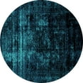 thumbnail image 1 of Ahgly Company Indoor Round Abstract Turquoise Blue Modern Area Rugs, 4' Round, 1 of 4